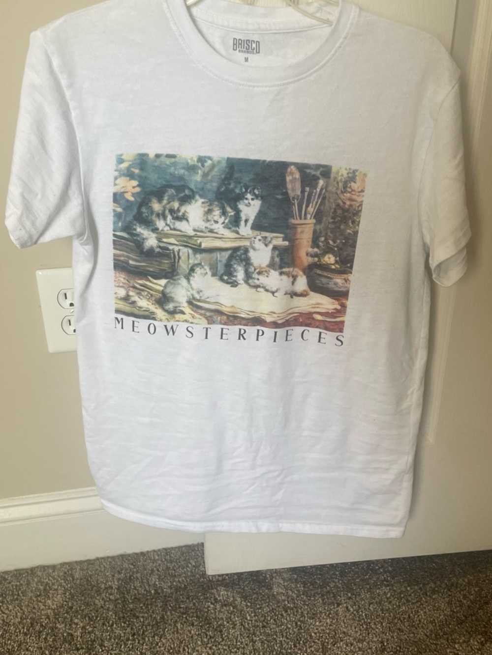 Meowsterpieces White Graphic Tee - Women’s Short Sleeve